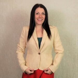 Anne Klein Cream Tweed Blazer, 8